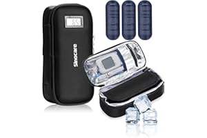 SINOCARE Trousse isotherme médicament avec affichage de température et poches de glace réutilisables – Pochette portable pour insuline, stylos et traitements, idéale pour voyage et usage quotidien
