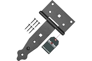 KOTARBAU® Kreuzgehänge Schwarz 150 mm Ladenband Scharnier Schwarz Band Türscharnier Aussen Tor Scharniere Torbänder Torscharnier Baubeschlag Gartentorband Pulverbeschichtet Türband