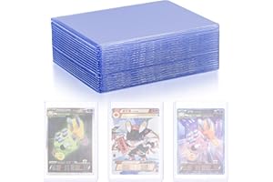 WANGLAOWU Custodia per carte da collezione da 50 pezzi, portacarte con caricamento dall'alto, custodia per carte trasparente, compatibile con carte PTCG, Yu-Gi-Oh, dimensioni standard 76x101mm