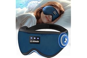 LC-dolida 3D Antifaz para Dormir con Auriculares Bluetooth V5.4, 100% Anti-Luz Máscara de Dormir Sin Presión Ocular,Ultrasuave & Cómodo Antifaz Seda Lavables Mascara para Dormir para Viajes/Siesta