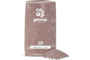 GALAMIO Lavamulch Rot Braun Lava Eifel Vulkan Gestein Beet Abdeckung Garten Mulch Pflanz Granulat Substrat Dekor Fein 2-8mm 25kg Sack