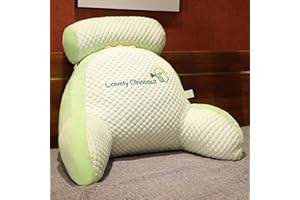 YCYATS Mivoza Rückenkissen, ChillWave Kissen, Lesekissen Bettauflage Kissen mit Abnehmbarer Nackenrolle & höherem Stützarm, Rückenkissen mit Armlehnen (70×50×25 cm, Green)