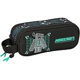 MINECRAFT SCREEN &ndash; Double Child's Pencil Case, Children's Pencil Case, Ideal for School Age Children, Comfortable and Versati
