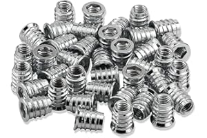 20 X Mprofi MT® Dadi esagonali in lega di zinco Dadi filettati Inserti filettati per mobili in legno Manicotti da Avvitare PROFESSIONALI Bussole con Bordo di Copertura M6 X 13 mm