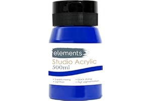 Elements 500ml Acrylic Paint 500 ml Tub - Quick Drying Acrylic Paints with High Pigment and Vibrant Colour Pigment Ultramarine