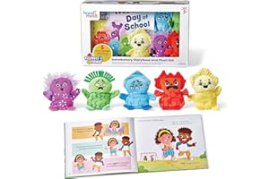 HAND2MIND Learning Resources Meet The Feelings Family Ensemble avec Livre, Jouets Mixtes, Livres pour Enfants, Comprend 5 Peluches représentant Les émotions, dès 3 Ans