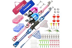 DaddyGoFish Kids Fishing Pole - Rod Reel Combo Tackle Box Starter Set - First Year Small Gear Kit for Boys Girls Toddler Youth Age Beginner Little Children