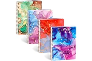 ‎HAKACC HAKACC 4 Stück Spiralnotizbuch A5, 80 Blatt Hardcover Spirale Notizblock 21 x 15cm College liniert Tagebuch für Damen und Herren Arbeit Büro Schule