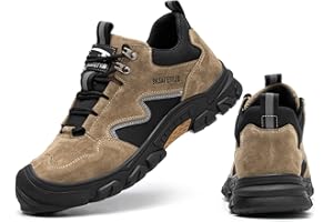 IYVW Safety Shoes Men Steel Toe Cap Safety Trainers Womens Anti Slip Work Boots Mens Womens Unisex Protective Lightweight Breathable Industrial Shoes