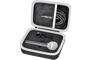 CASMILEE Funda de micrófono compatible con micrófonos vocales dinámicos cardioides Shure SM58/SM57/PGA48/SM58S/BETA 58A/PGA58, almacenamiento de herramientas de karaoke para micrófono de mano para adaptador de
