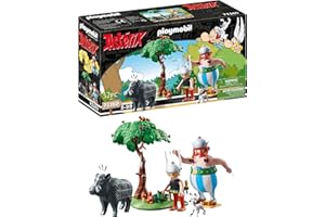 PLAYMOBIL Asterix 71160 Wildschweinjagd, Mit kippbarem Baum, Spielzeug für Kinder ab 5 Jahren