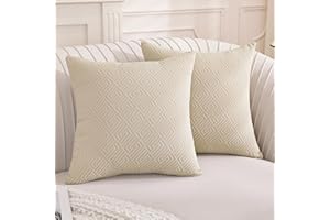 YSTELLAA Funda Cojin 45x45 (Juego De 2), Fundas Cojines Decorativas Geometría, Funda De Almohada Cremallera Invisible, Suaves Y Lavables, para Habitación Dormitorio Salón, Beige Claro