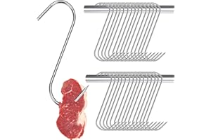 DINGFENG Crochets de Boucher Inoxydable, 30 Pièces 15 cm Multifonctions en S pour Cuisine, Transformation de la Viande, Boucherie - Acier