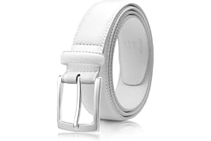 Milorde Men's Genuine Leather Dress Belt, Handmade, 100% Cow Leather, Fashion & Classic Designs for Work Business and Casual