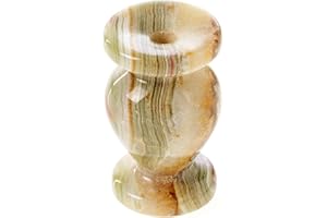 Danilovo - Portacandela in onice naturale per candele sottili, supporto per candele chiesa ortodossa, ideale per candele fino a 9 mm di diametro (altezza 7 cm)