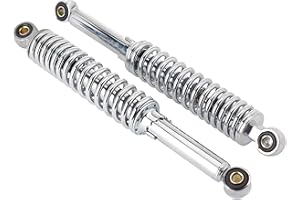 BIKE EQUIPMENT Set di ammortizzatori universali cromati, 340 mm, per motorini, motorini