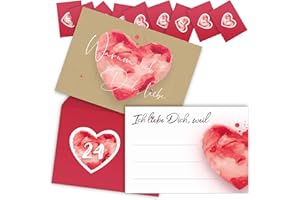 beriluDesign Adventskalender mit 24 Karten - Ich Liebe Dich, Weil für Paare, Verliebte, Liebespaar
