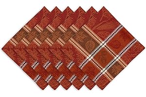 DII Święto Dziękczynienia jesienny wystrój stołu adamaszkowa bawełna, tkanina, czerwone wino botaniczne, zestaw kwadratowych serwetek, 20x20