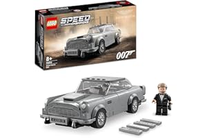 LEGO 76911 Speed Champions 007 Aston Martin DB5 James Bond Replica Toy Car Model Kit Kids With Minifigure, No Time To Die Movie Collectible Set