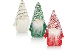 COM-FOUR® 3x Krasnale swiateczne Premium 14cm - Dekoracja swiateczna - figurka zimowego krasnoludka - przedmioty dekoracyjne - Skandynawskie trolle dekoracyjne - Szwedzki krasnal z broda