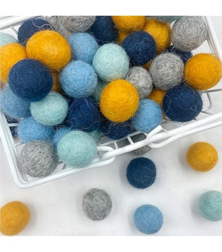 2 stuks kleurrijke vilten bal pom pom-slingers 6,56 voet, 24