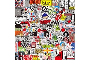 NEULEBEN Rock Band 100 sztuk klasycznych naklejek rockowych, fajne naklejki na laptopa, do scrapbookingu, motocykla, walizki, deskorolki, nastolatków