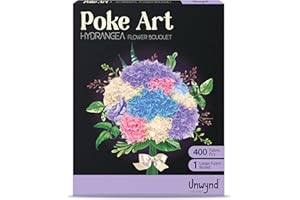Unwynd Poke Art Hydrangea Flower Bouquet, Mess-Free Arts and Crafts for Adults, DIY Home Décor, Adult Craft Kits, Gifts for Women and Men