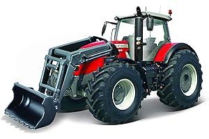 BBURAGO - Collection Ferme - Tracteur avec Chargeuse Massey Fergusson - à Friction - Véhicule Miniature à léchelle 1:43 - Jouet pour Enfant - à Collectionner dès 3 Ans - B18-31633