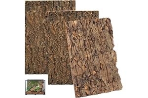 Sporgo Pannello posteriore in sughero per terrario: 3 pezzi naturale effetto corteccia d'albero, rettile, vasca per rettili, decorazione da parete, per tartaruga, geco barba, 30 x 20 cm