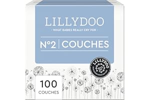 LILLYDOO - Couches Bébé Hypoallergéniques, Taille 2 (4-8 kg), Lot de 4 paquets (100 pièces), Ultra Douces et Absorbantes, sans Parfum et Lotion pour les peaux sensibles, Testées dermatologiquement