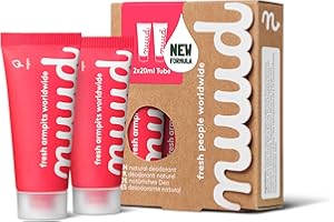 Nuud - Smarter Pack Red - New Formula - Natural Vegan Cream Deodorant Against Sweat Odour - Natural Cosmetics without Aluminium, Alcohol, Chemicals and Animal Testing - 2x 20ml
