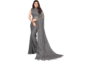 IMTRA FASHION Indischer Netz Sari Für Damen Traditioneller Sari Mit Nicht Genähter Bluse