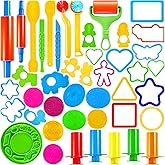 JOYIN 44 Stück Knetwerkzeug Set für Kinder, Knete Zubehör mit Modell Ausstechformen, Teig Plastilin Werkzeuge Modellierwerkze