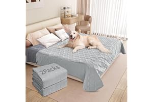 PICK FOR LIFE Waterproof Dog Blanket For Bed, 2 Packs 157×208cm Dog Blankets Washable Soft Reversible Puppy Blankets Anti Scratches Dirty for Bed Sofa Furniture