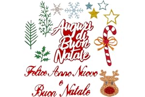 GEBETTER 4 Set Fustelle Natalizie Stencil Cutting Dies, Lettera Auguri Buon Natale, Felice Anno Nuovo, Decorazioni Biglietti, Scrapbooking Album Fai da Te Goffratura