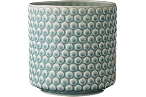 BLOOMINGVILLE Maceta Dot - Macetero Decorativo Redondo para Flores e Plantas para Interiores M (15,5 cm ø), Cielo-Azul, Cerámica