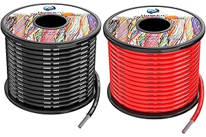 HAERKN Silicone Fili elettrici 5.3mm² 10AWG 2x8metri Cavo Elettrico filo di rame stagnato a più fili Alta Temperatura Resistente
