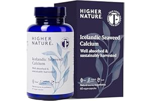 Higher Nature - Icelandic Seaweed Calcium - True Food® Formula - 260mg Natural Source - Clinically Proven Calcium Supplement - Supports Bones, Teeth & Digestive Enzyme Function - 60 Capsules