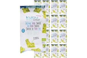 KULAU GMBH KULAU Bio Nori przekąska 16 x 4 g, chipsy z palonych liści alg nori z naturalną solą morską bez sztucznych dodatków