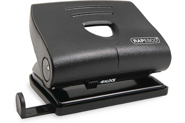Rapesco PF8700B1 Perforatrice à 2 Trous 820-P avec Protection Antibactérienne, Capacité de 22 Feuilles, Noir