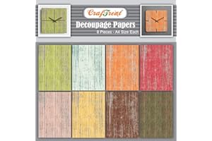 ‎CRAFTREAT CrafTreat Decoupage-Papier Holz - Holzhintergrund I und II - Größe: A4-8 Stück - Decoupage-Papier für Bastelarbeiten, Holz, Möbel und Scrapbooking