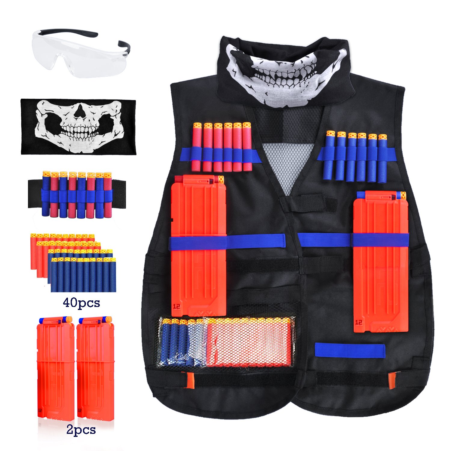Kids Tactical Vest, LOYO Tactical Vest Jacket Kit for Nerf Gun NStrike