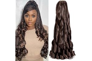 8 Packs French Curly Braiding Hair 22 Inch Pre Stretched Braiding Hair Loose Wave Spiral Curl Braids Crochet Hair with Curly Ends for Black Women by Originea (4#)