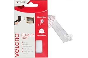 Velcro Marque, Ruban Adhésif Auto-Agrippant À Crochets Et Boucles, Qui Se Coupe À La Longueur Désirée & Parfait Pour La Décoration De Pièce, Maison, Bureau, Dans Le Garage, 20 Mm X 50 Cm