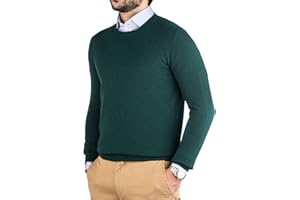 Cashmere Zone Maglione Uomo Girocollo 30% Pure Cashmere 70% Pura Lana Made in Italy Lana Pullover a Manica Lunga Soffice e Morbido