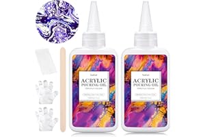 YUMCRAFT Aceite de Silicona para Pintura AcríLica Prima, 200 ml Silicona 100% Pura Para la CreacióN de CéLulas DramáTicas en Pintura AcríLica, Para un Uso FáCil para Pintar el Lienzo AcríLico o Acuarela