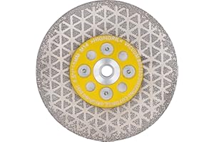 HIGHDRIL Disco Diamantato Gres Porcellanato - 115mm x M14 Brasatura Sotto Vuoto Disco da Taglio e Rettifica per Marmo Granito Ceramica Piastrelle Calcestruzzo