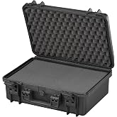 Max Cases - MAX430S.079 Black - Airtight Suitcase with Foam Pre-Cut Cubes - Internal Dimensions 426 x 290 x 159 mm