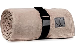 ‎S.OLIVER s.Oliver Kuschelsoft Decke 150x200 cm - flauschig, warm & waschbar, Kuscheldecke Sand Uni