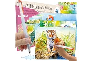 QUOKKA Set 10 Alzheimer Prodotti di Pittura Acqua - Giochi di Memoria per Anziani con Demenza Fauna Tropicale - Pittura Attività per Adulti - Regali Giochi per Anziani Stimolazione Cognitiva